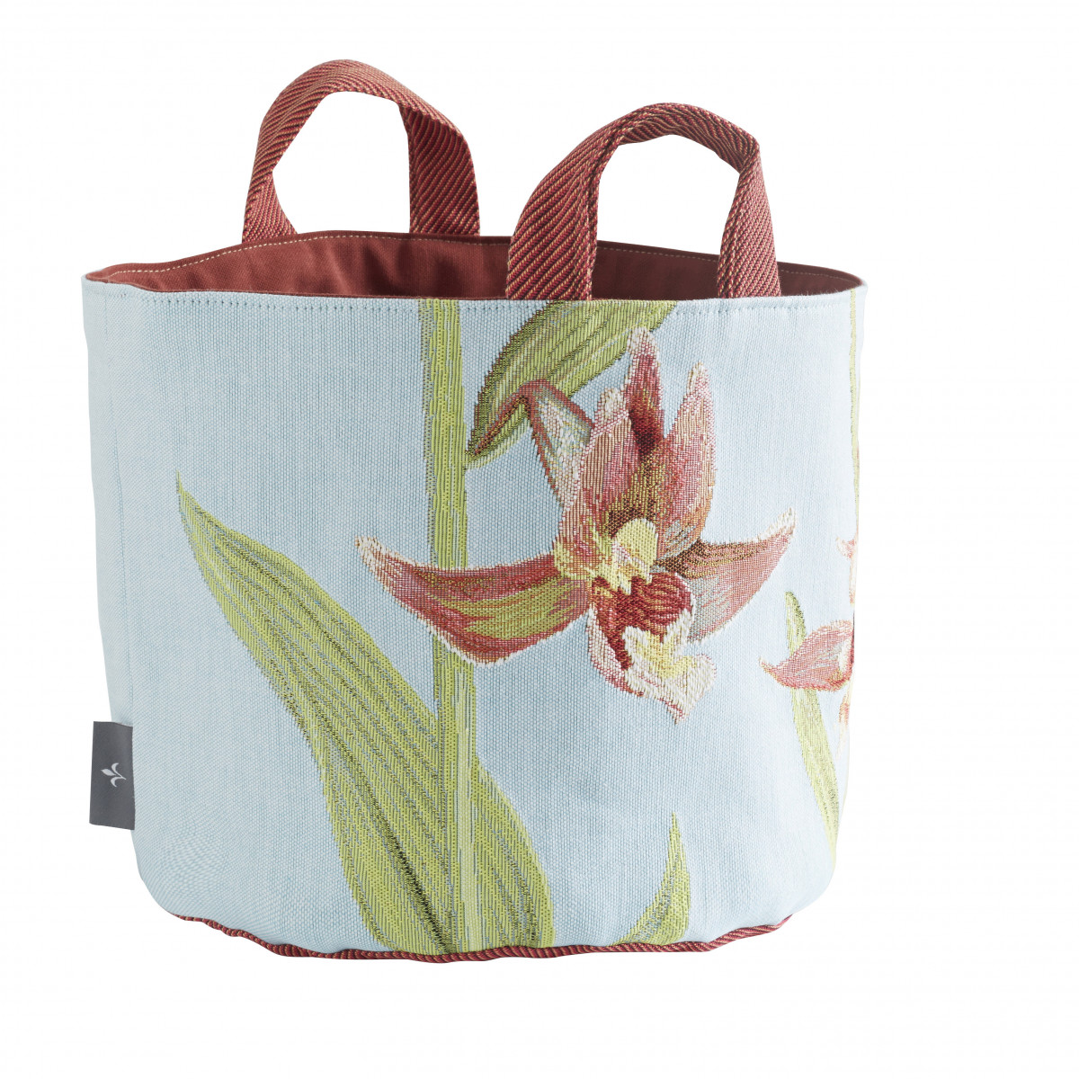Panier orchidees tissé bleu 25x28 Panier orchidees tissé bleu 25x28
