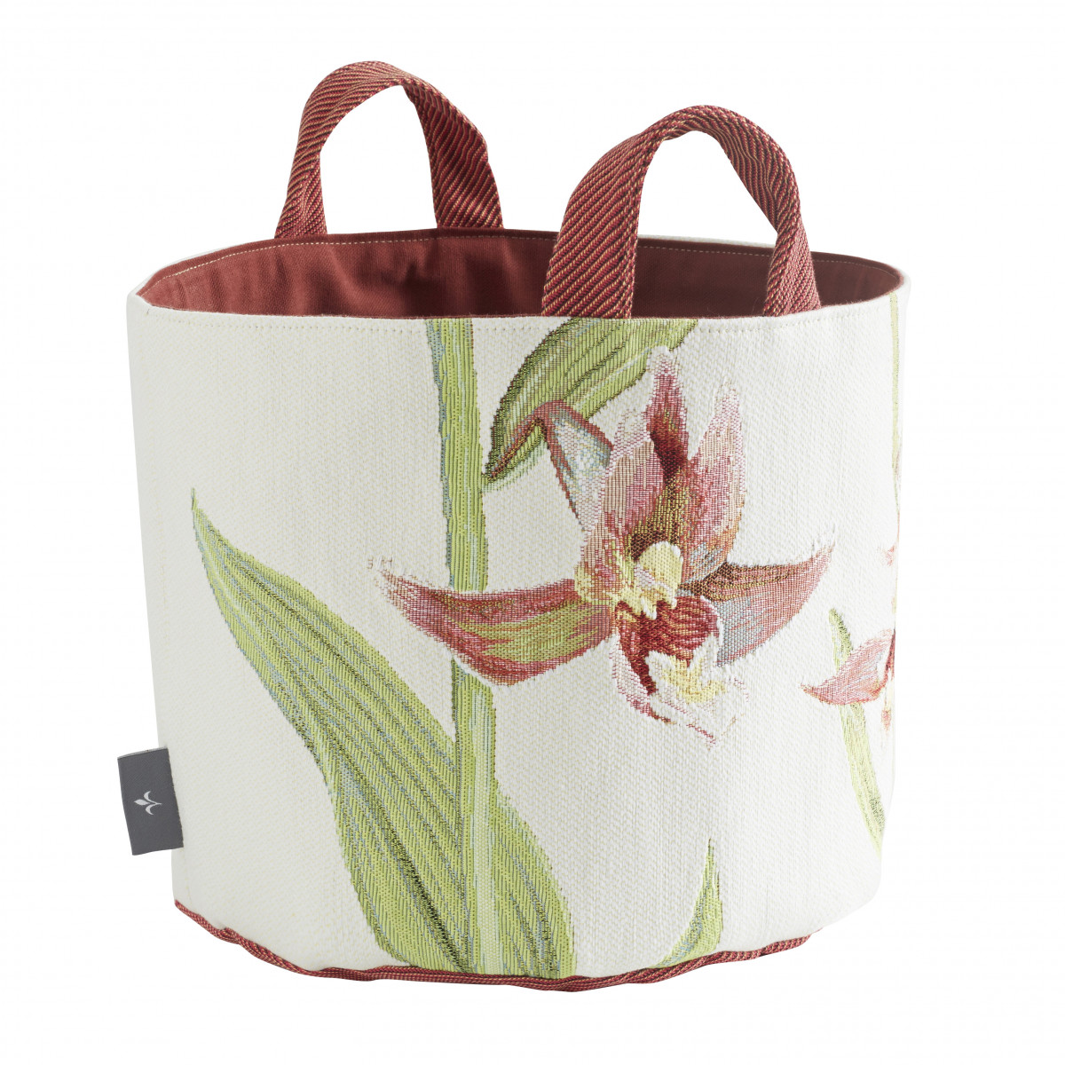 Panier orchidees tissé blanc 25x28 Panier orchidees tissé blanc 25x28