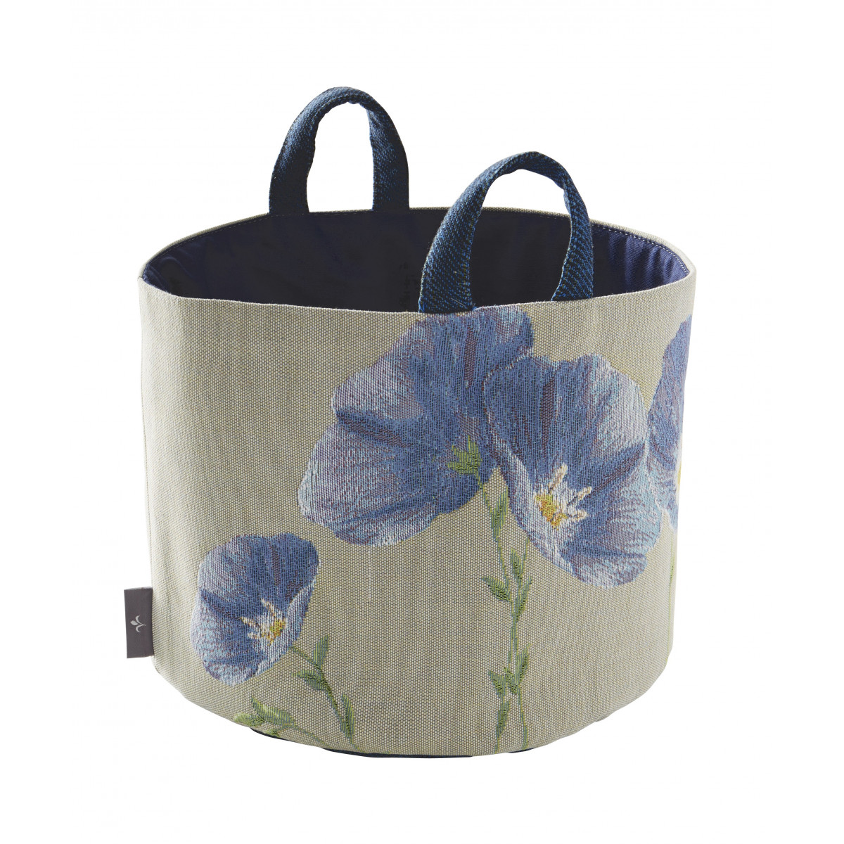 Panier fleurs de lin tissé gris 25x28 Panier fleurs de lin tissé gris 25x28