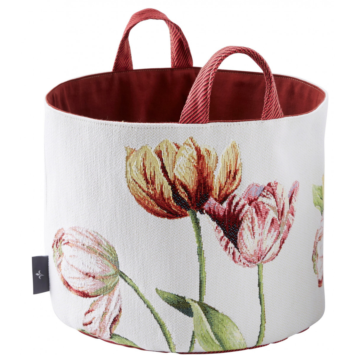 Panier tulipes tissé blanc 25x28 Panier tulipes tissé blanc 25x28