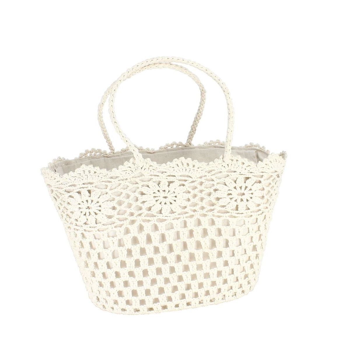 Panier en crochet souple blanc Panier en crochet souple blanc