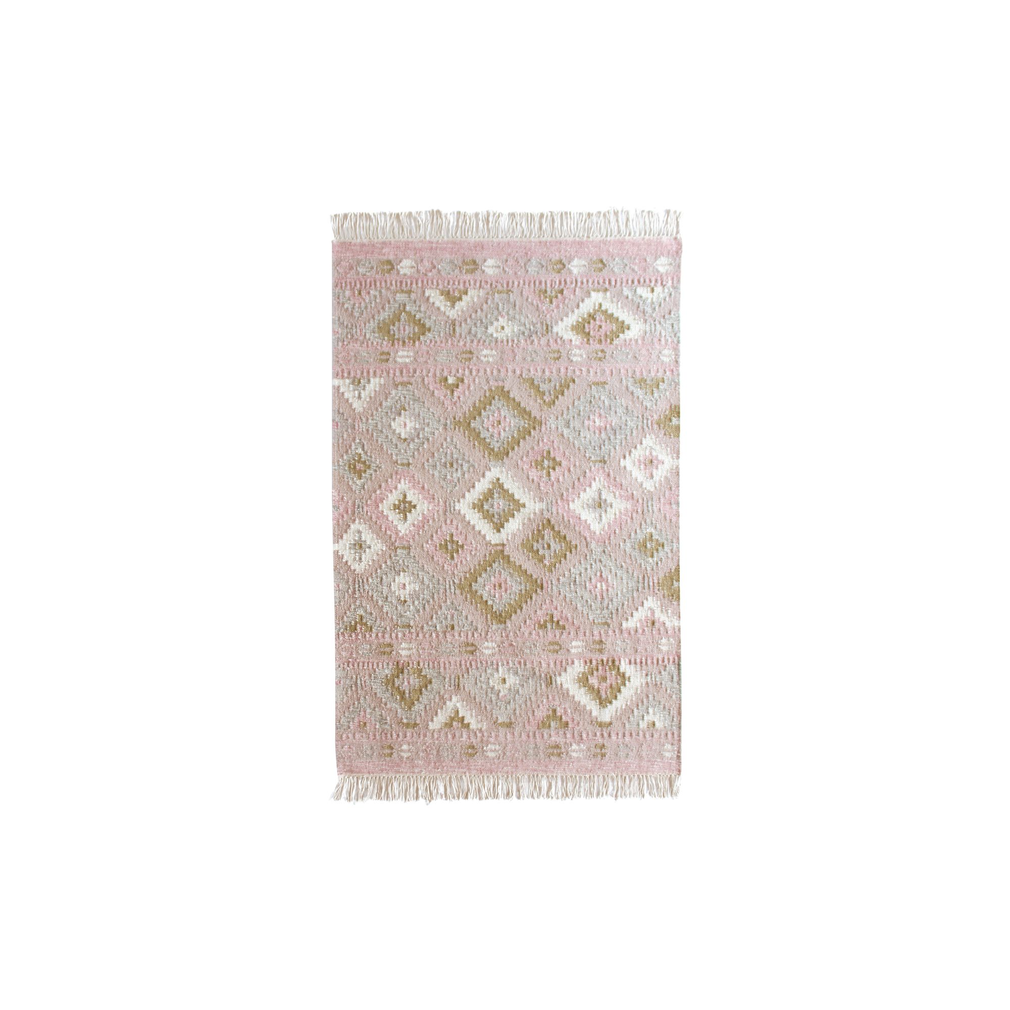 Tapis en jute laine et coton rose 150x100 Tapis en jute laine et coton rose 150x100