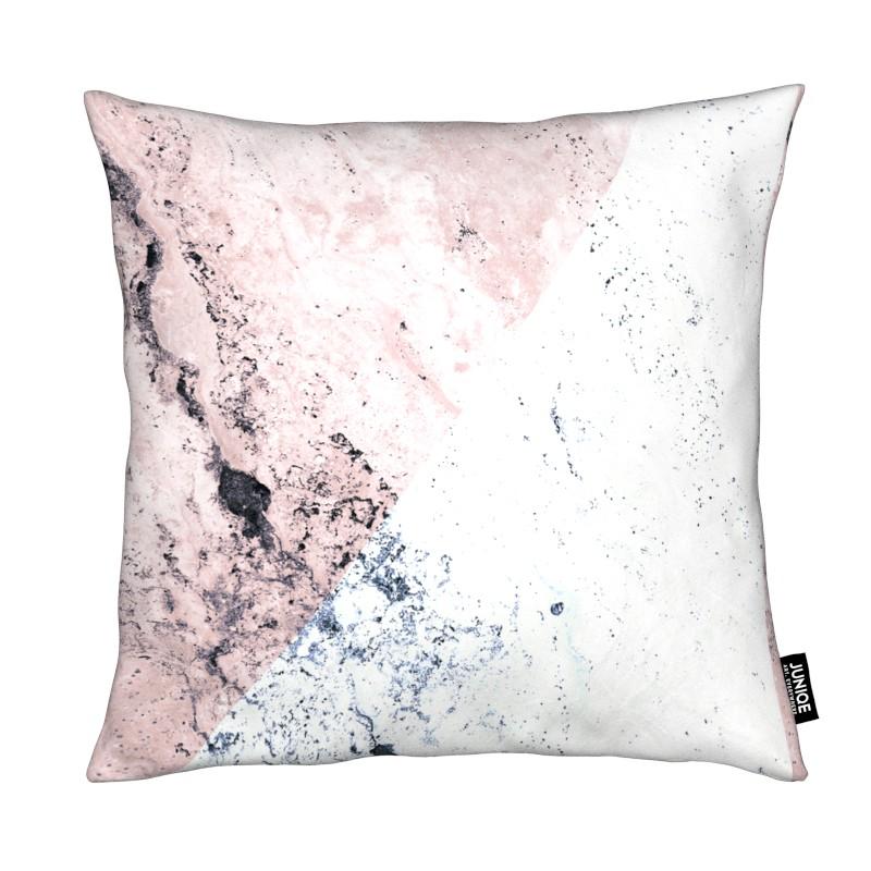 Coussin en microfibre en Blanc & Gris/50x50 Coussin en microfibre en Blanc & Gris/50x50
