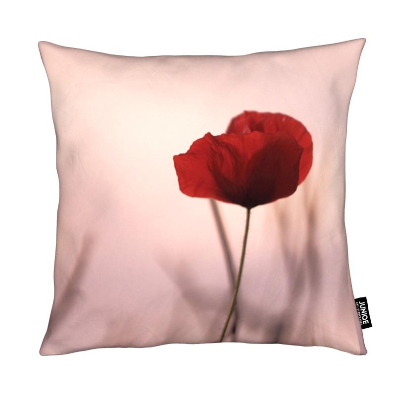 Coussin en microfibre en Noir & Rose/30x30 Coussin en microfibre en Noir & Rose/30x30