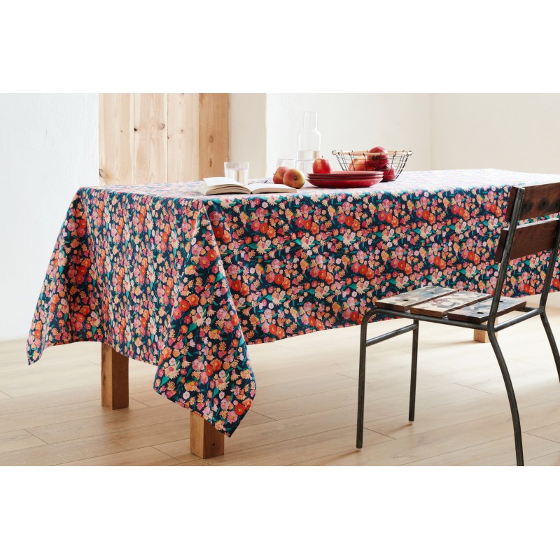 Nappe en coton enduit acrylique bleu 160x350 cm Nappe en coton enduit acrylique bleu 160x350 cm