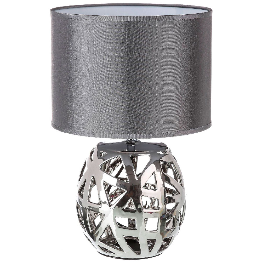 Lampe céramique argentée H36,5cm