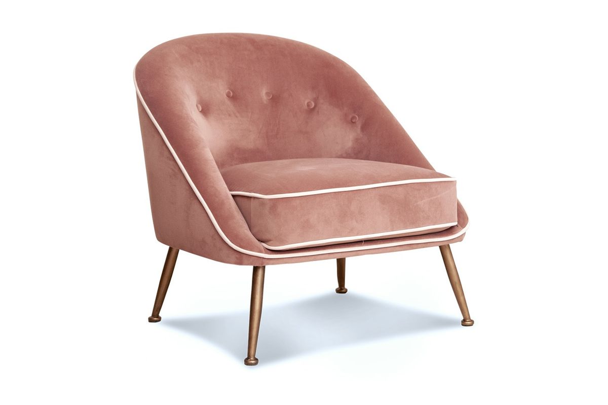 fauteuil crapaud en velours rose