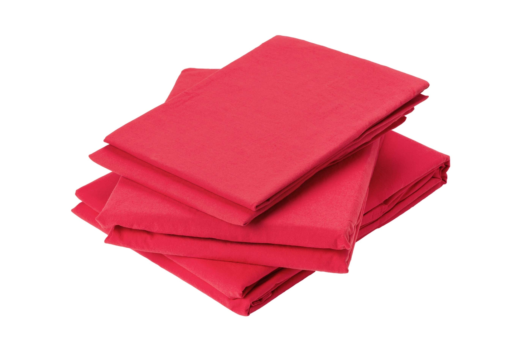 Drap plat en coton lavé coton groseille 280x240 Drap plat en coton lavé coton groseille 280x240