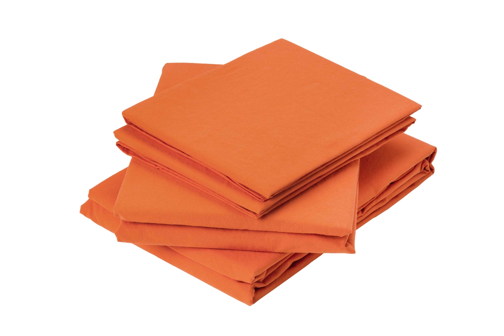 drap plat en coton lavé coton orange corail  x