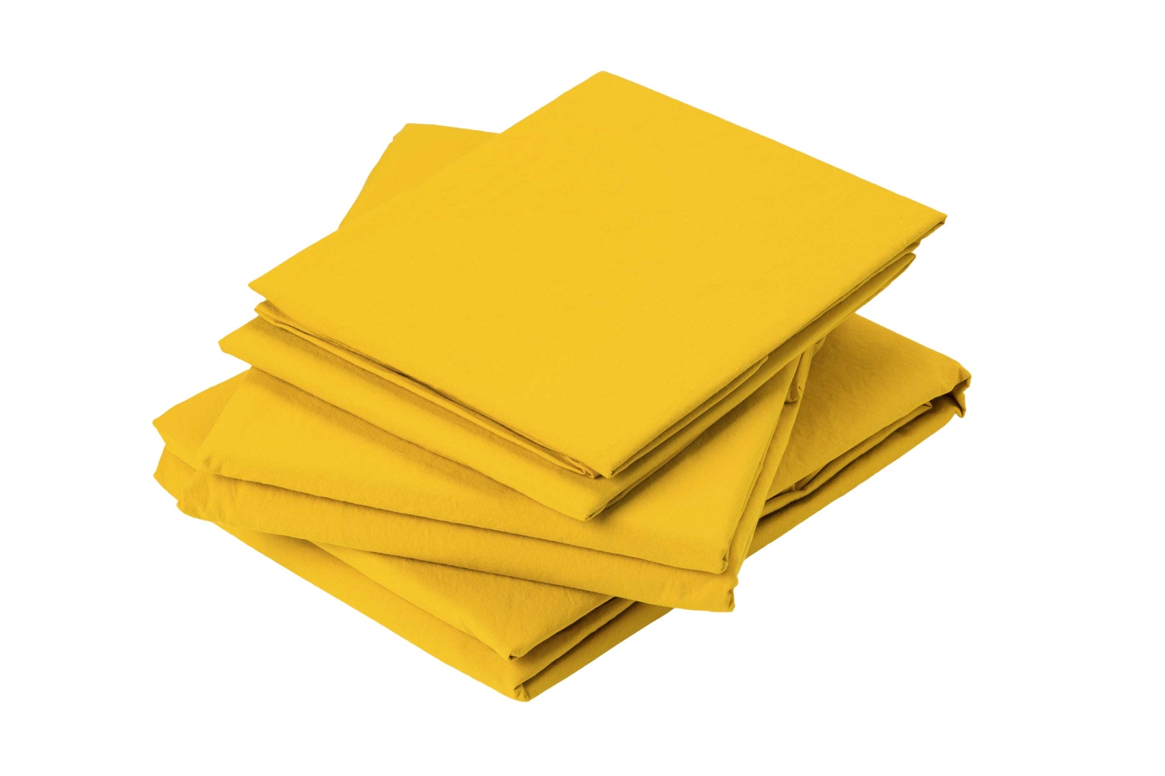 Drap plat en coton lavé coton curry 290 x 180 Drap plat en coton lavé coton curry 290 x 180