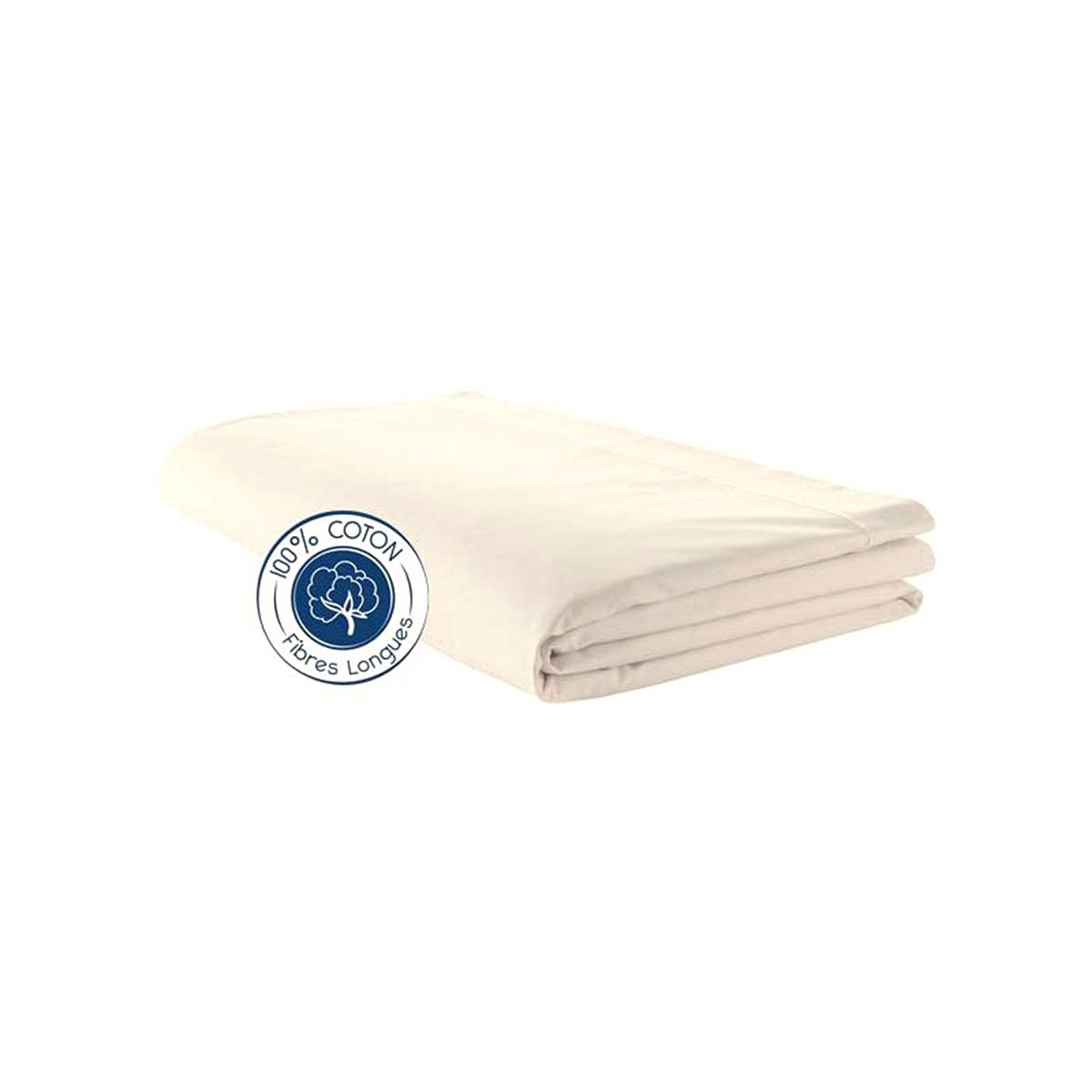Drap percale 280x325 cm uni coton lin 325x280 Drap percale 280x325 cm uni coton lin 325x280