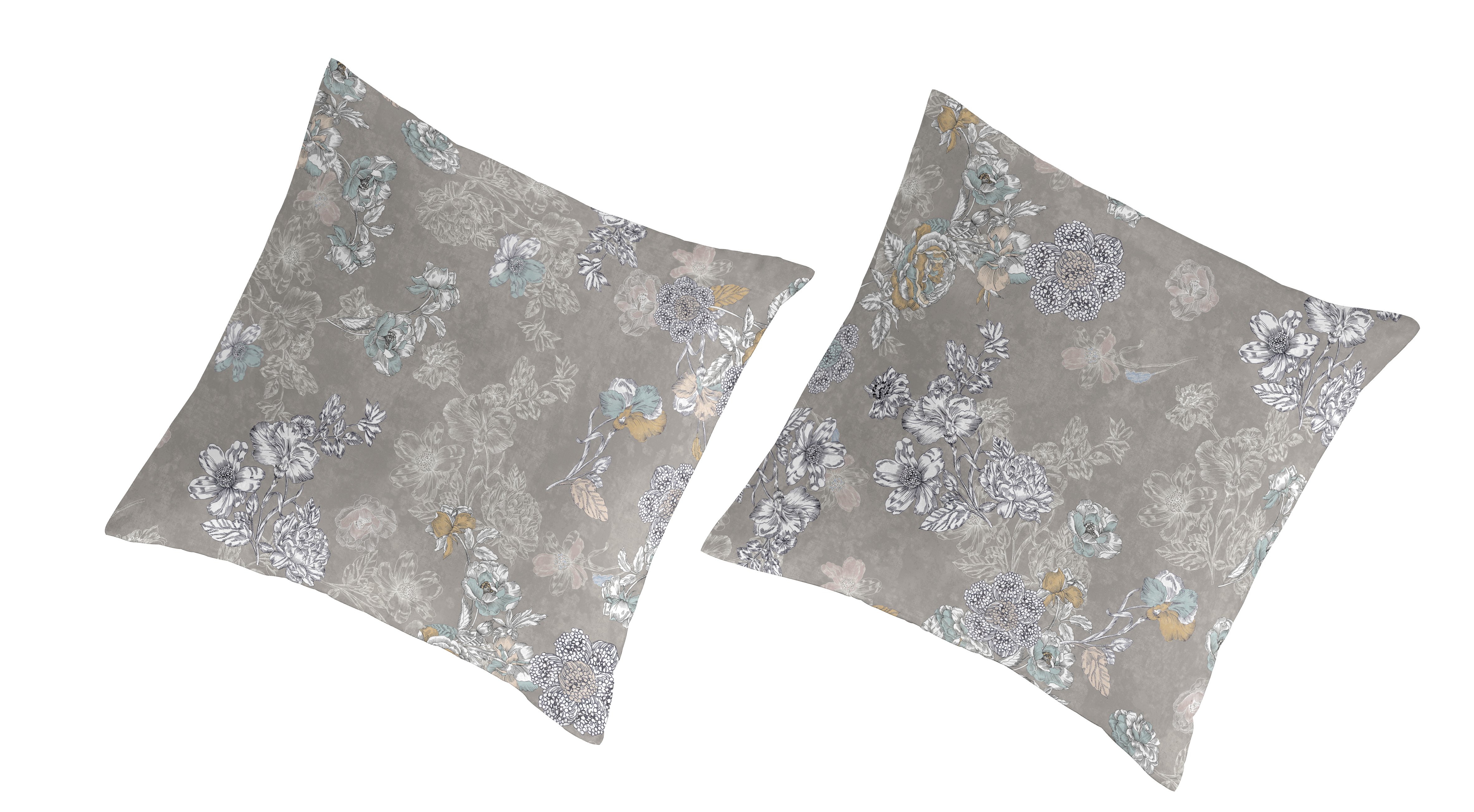 2 taies d'oreiller en coton bicolore 65x65 (photo) 2 taies d'oreiller en coton bicolore 65x65