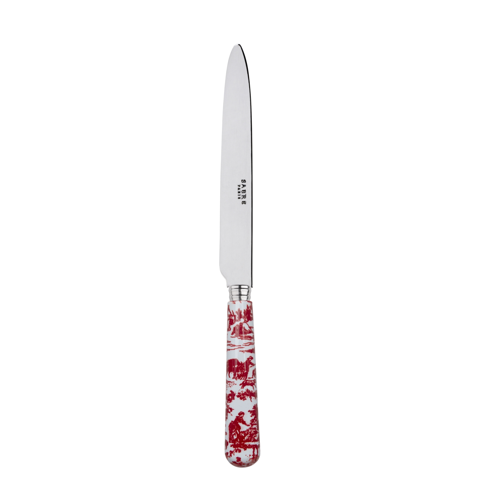 Couteau de table toile de Jouy rouge
