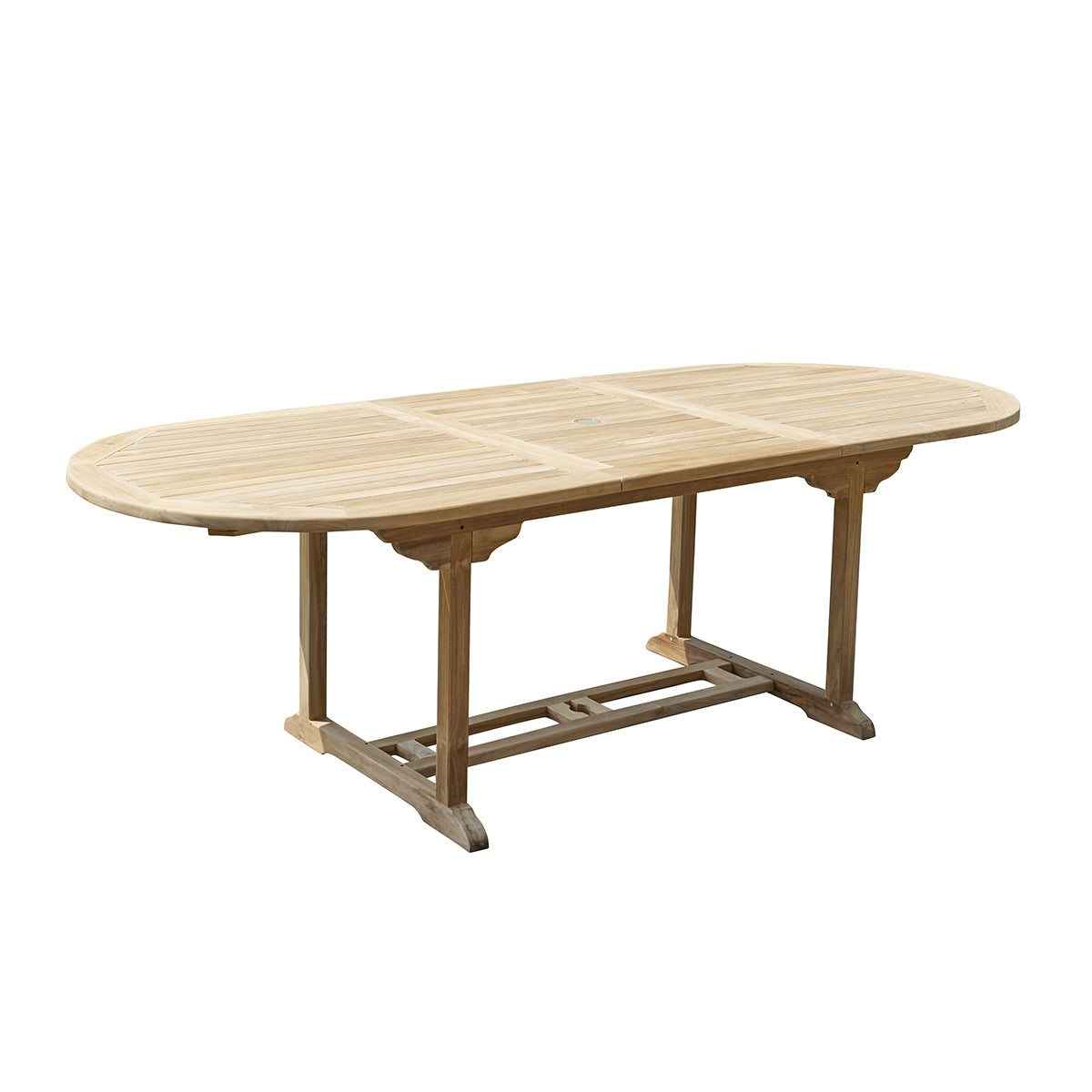 Table de jardin ovale extensible en teck 8/10 personnes