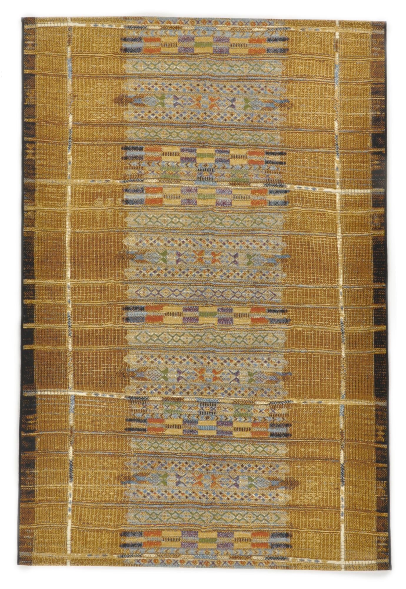 Tapis d'extérieur tissé plat or multicolore 160x235 cm