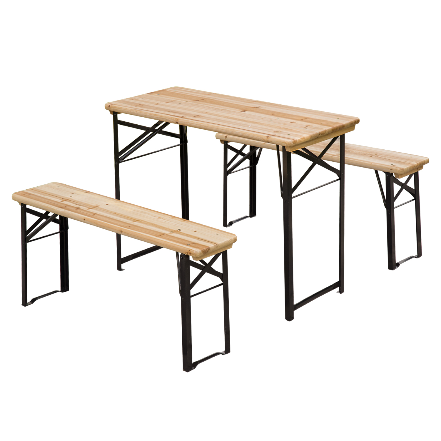 Table pique-nique avec 2 bancs pliables