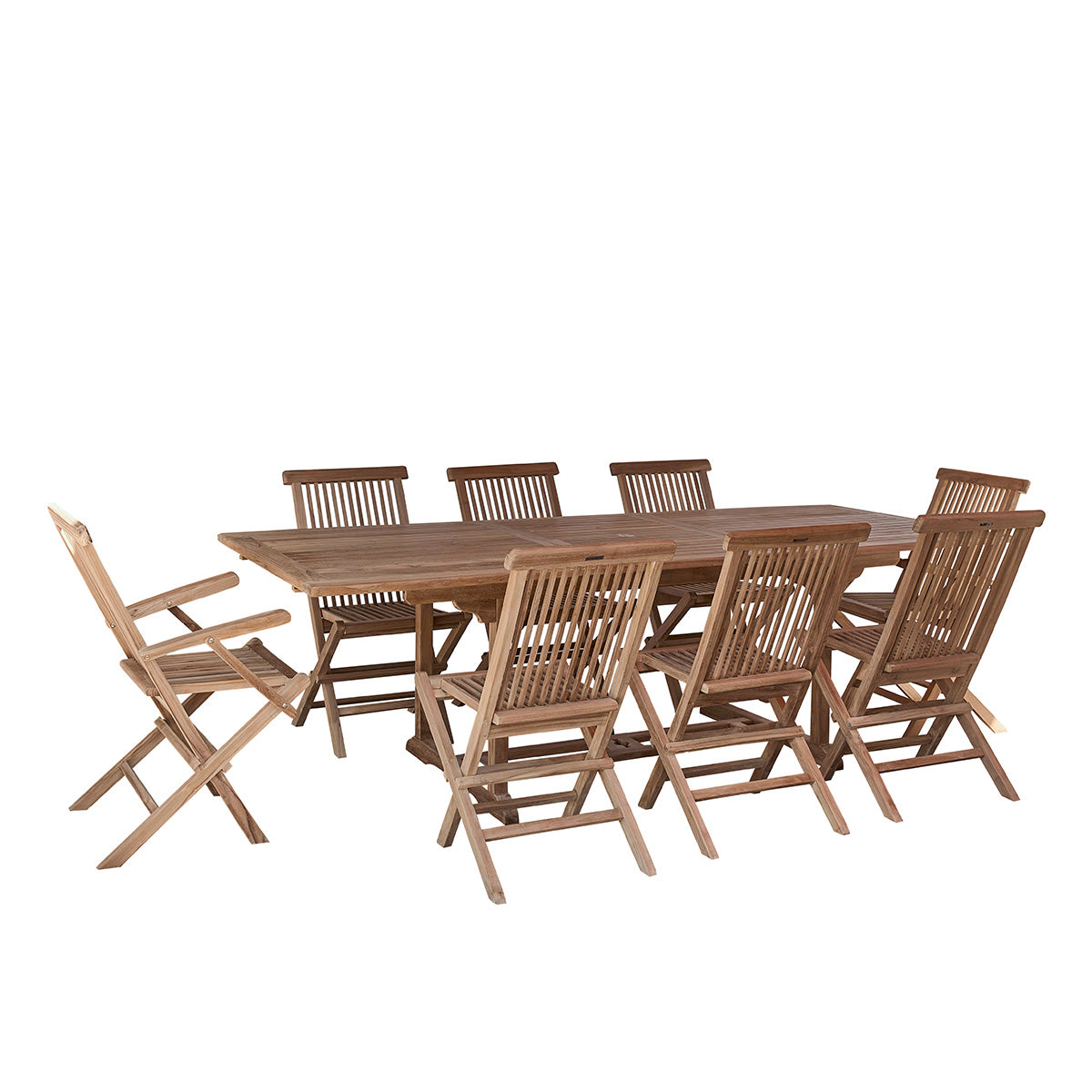 Salon de jardin en teck extensible 8/10 places