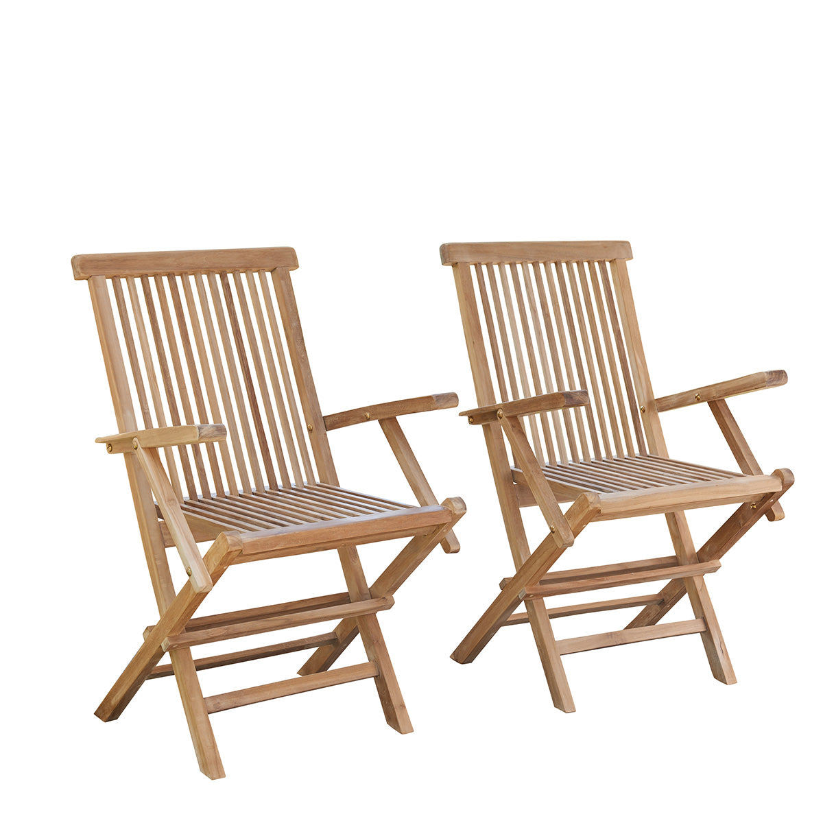 Fauteuil de jardin en teck pliant (lot de 2)