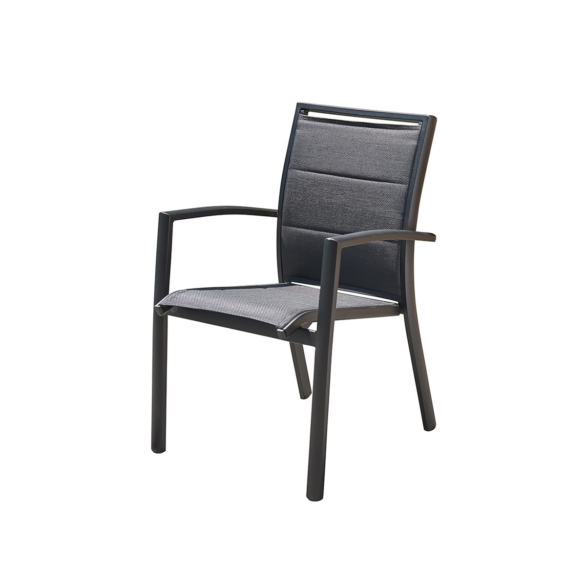fauteuil de jardin en aluminium et textilène noir