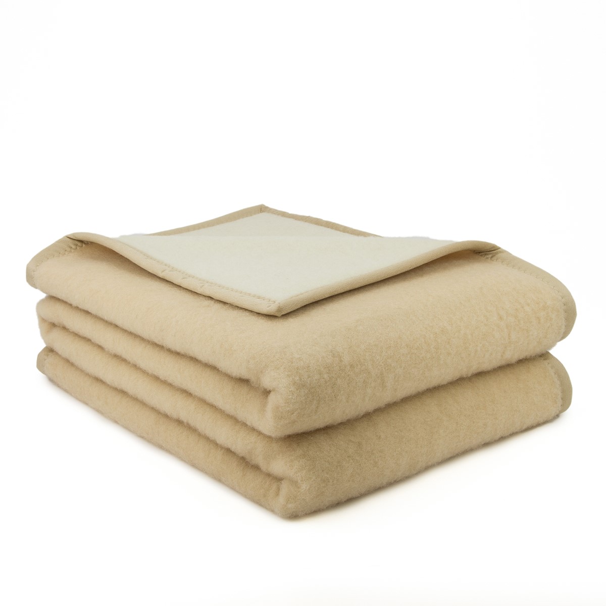 Couverture Chaude en Laine Tempéré Beige 180x220 cm Couverture Chaude en Laine Tempéré Beige 180x220 cm