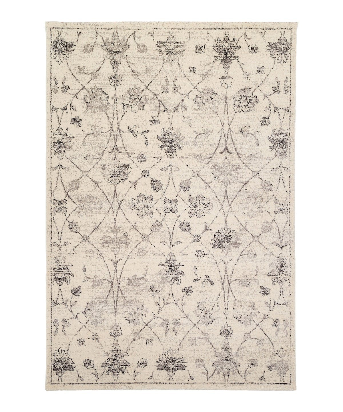 Tapis vintage floral argent 200x290 Tapis vintage floral argent 200x290