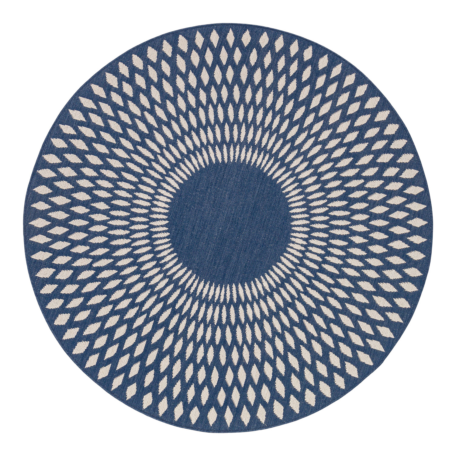 Tapis rond illusion bleu nuit 160x160