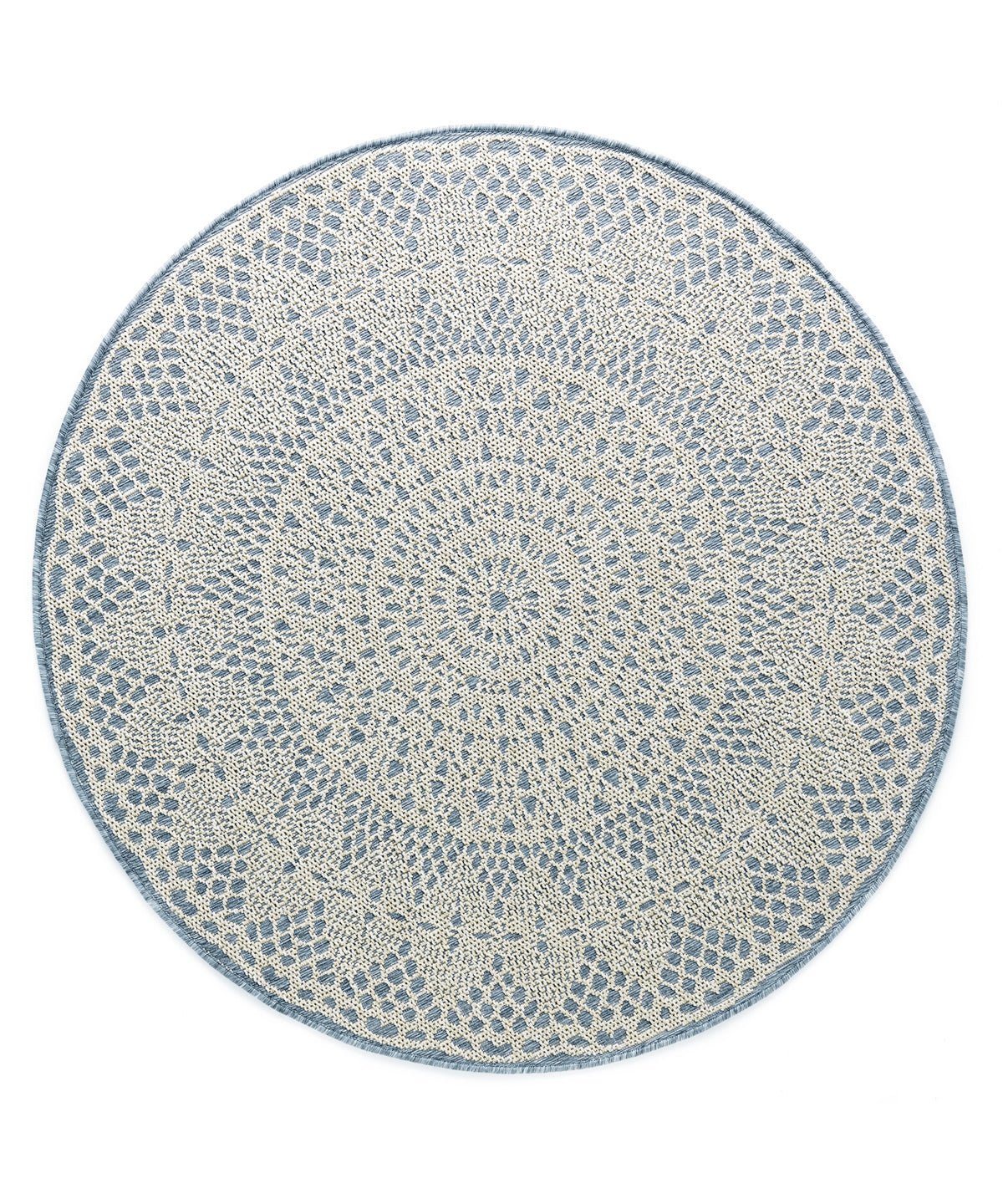 Tapis rond crochet gris 200x200