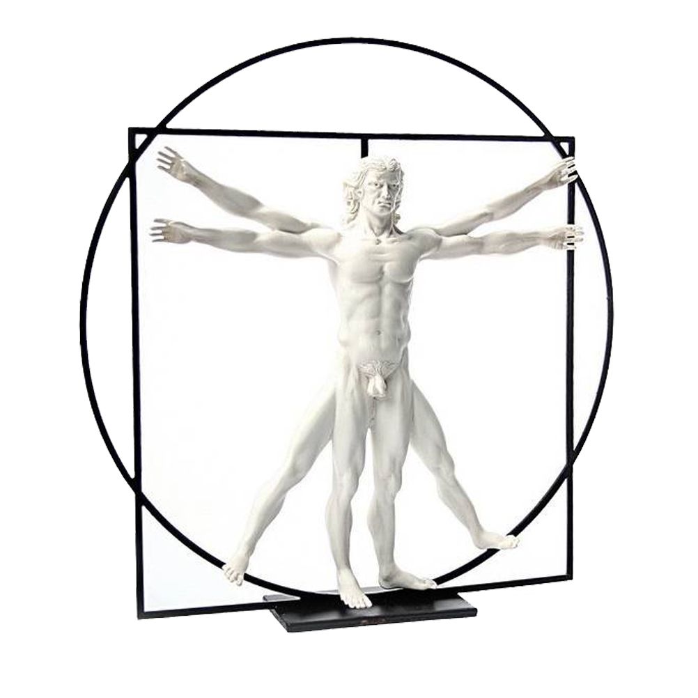 Grande statue Léonard de Vinci blanche H22cm (photo) Grande statue Léonard de Vinci blanche H22cm