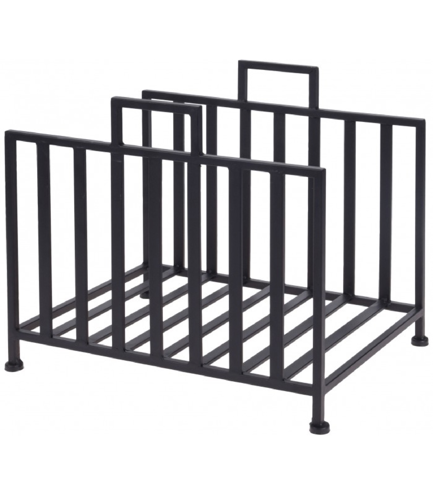 Range bûches pour intérieur en métal noir (photo) Range bûches pour intérieur en métal noir