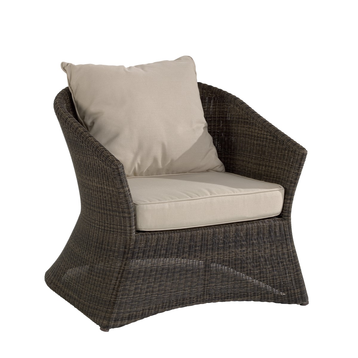 Fauteuil de jardin en résine poivre marron
