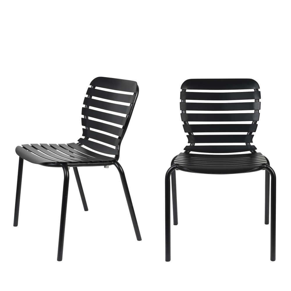 2 chaises de jardin en métal noir 2 chaises de jardin en métal noir