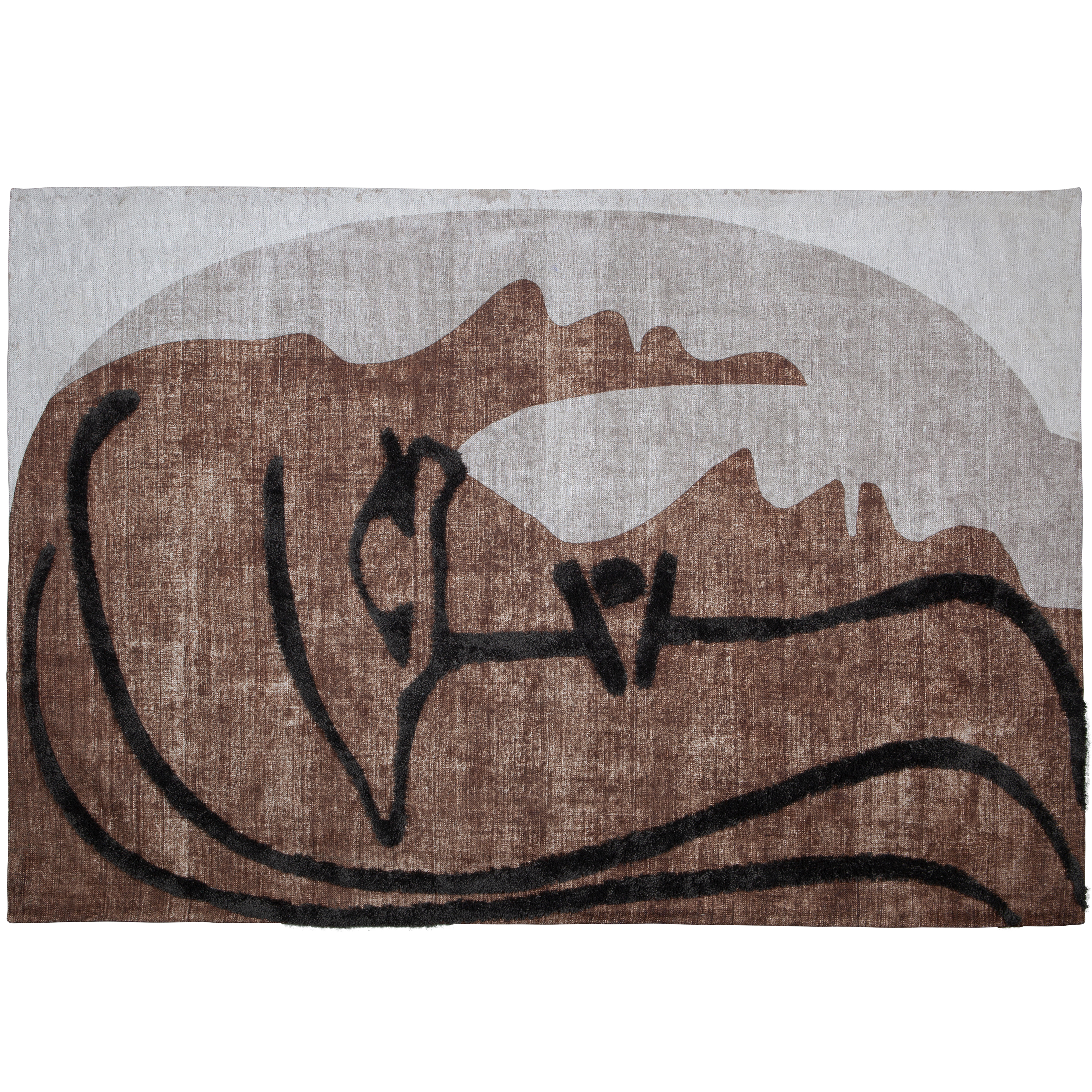 Tapis motif abstrait marron 170x240 cm Tapis motif abstrait marron 170x240 cm