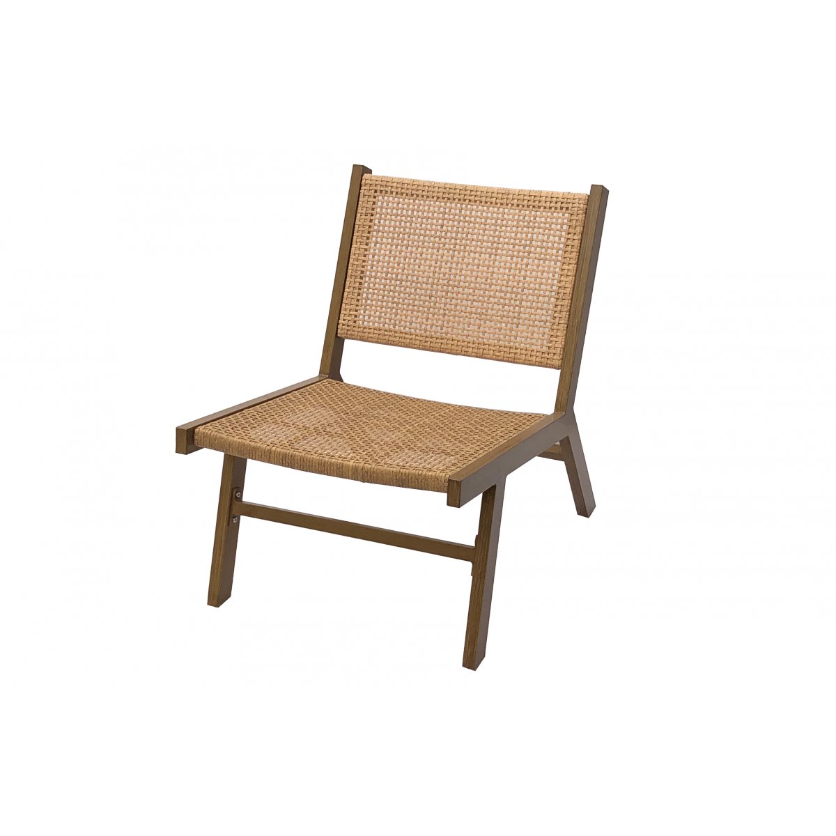 Fauteuil en métal et résine tressée naturel