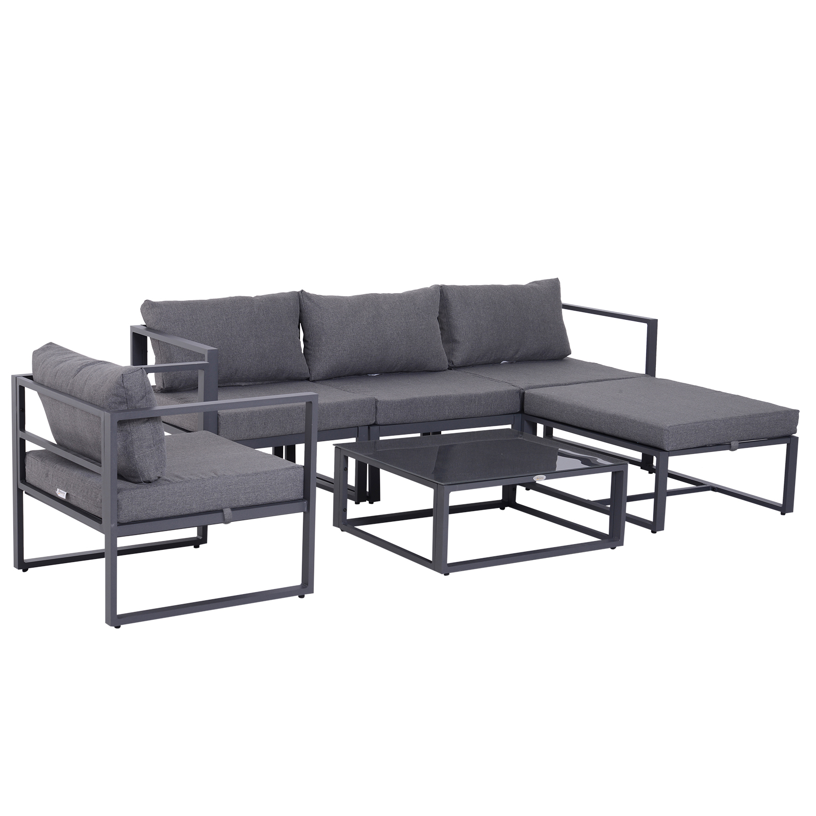 Ensemble salon de jardin design style yachting 5 places gris