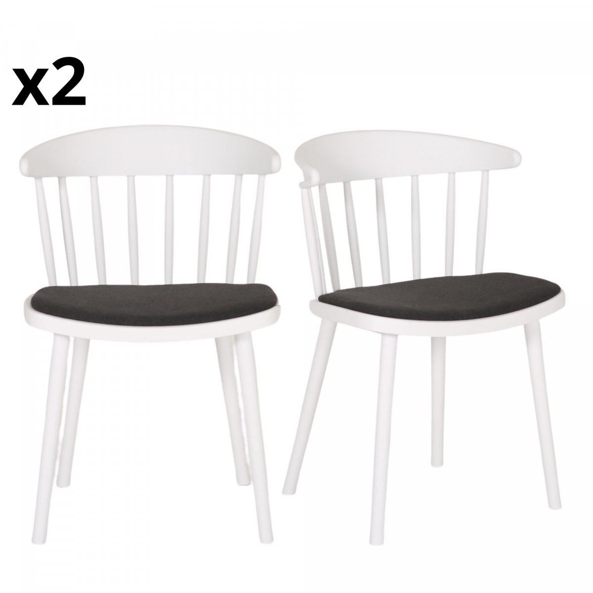 Lot 2 chaises design blanc