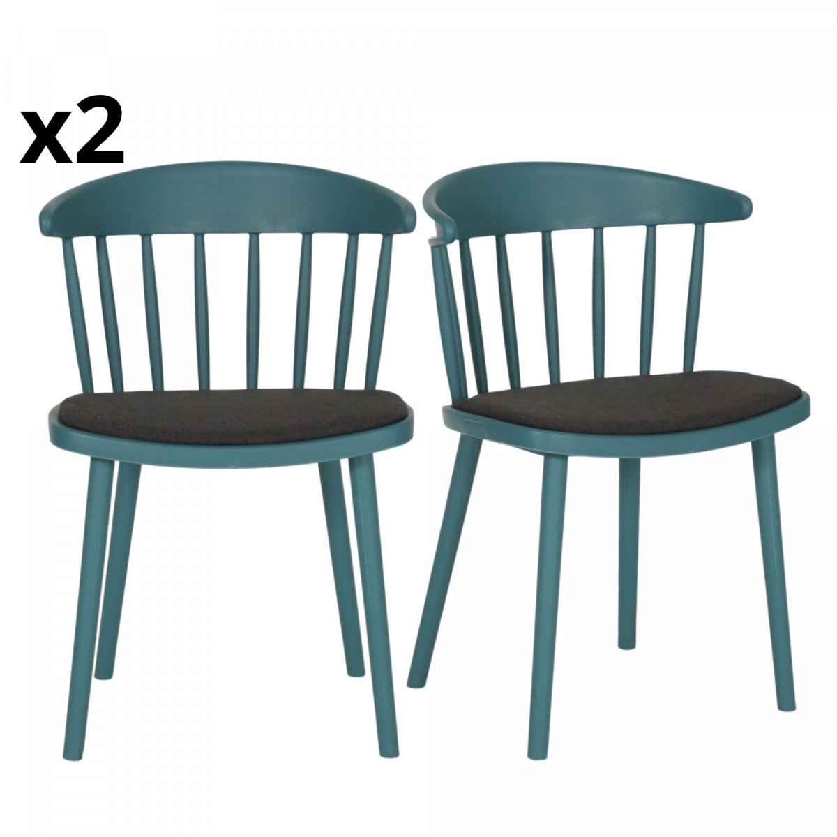 Lot 2 chaises design bleu