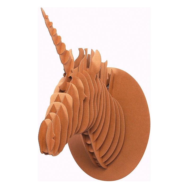 Trophée mural de licorne en carton 40x26x20cm Trophée mural de licorne en carton 40x26x20cm