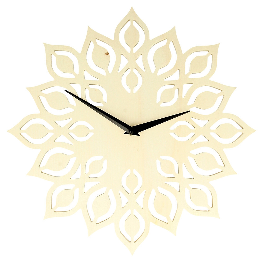 Horloge en bois fleur D30