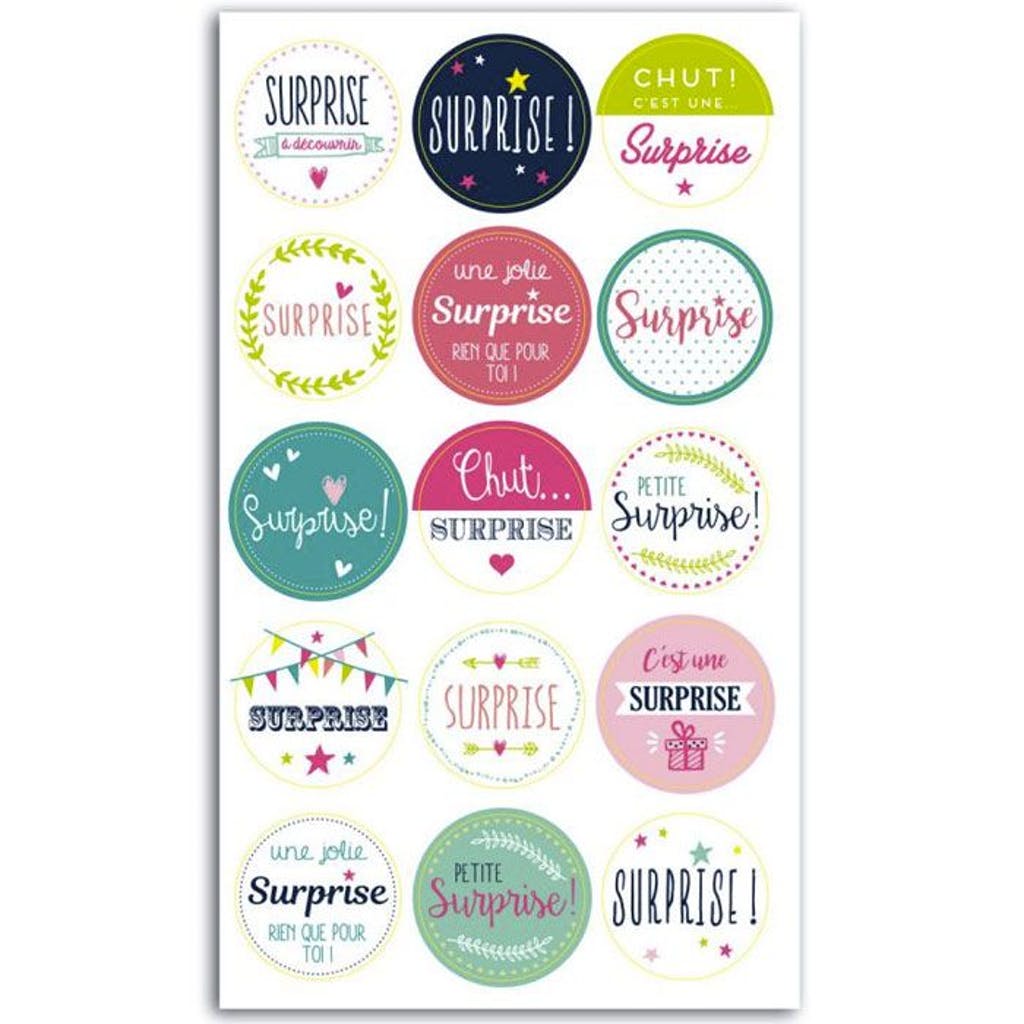 15 pastilles autocollantes pour emballage cadeau 15 pastilles autocollantes pour emballage cadeau