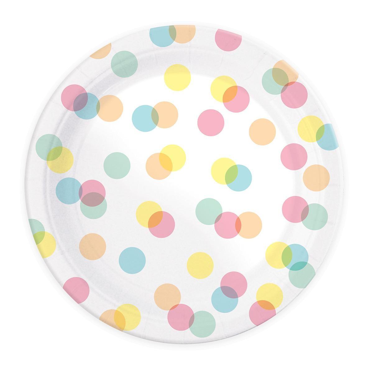 8 assiettes carton confettis D23 cm 8 assiettes carton confettis D23 cm