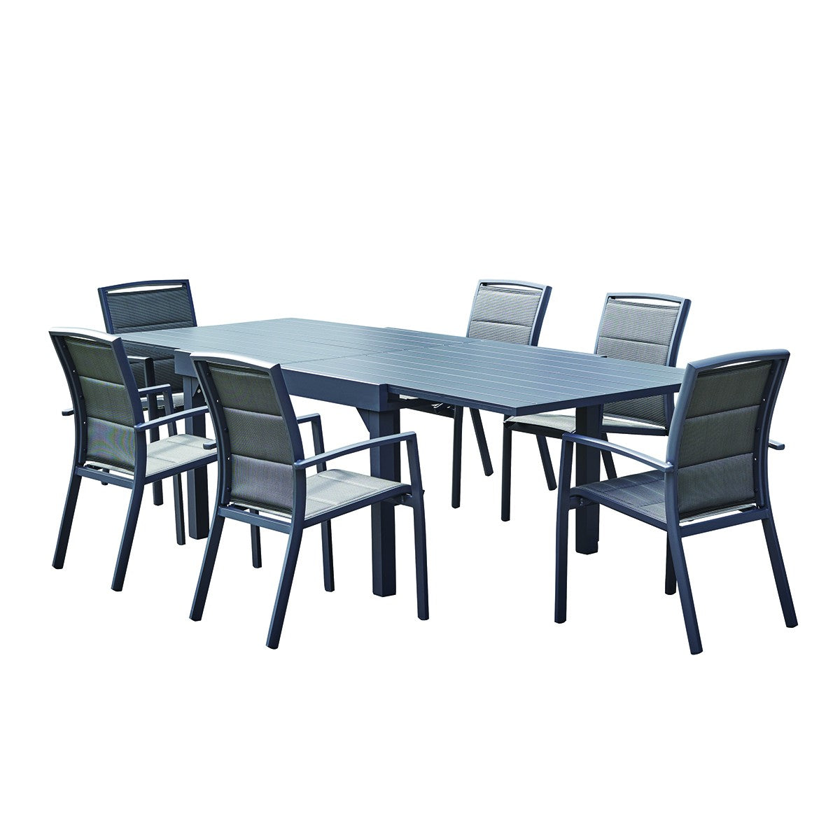 Salon de jardin extensible en aluminium 6/10 places
