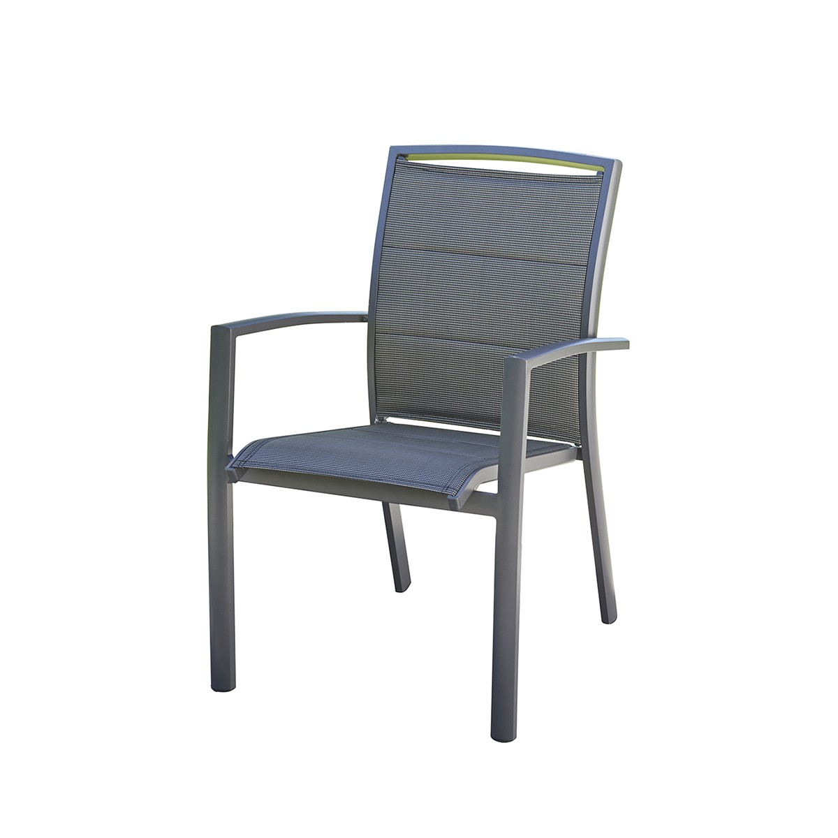fauteuil de jardin en aluminium et textilène gris