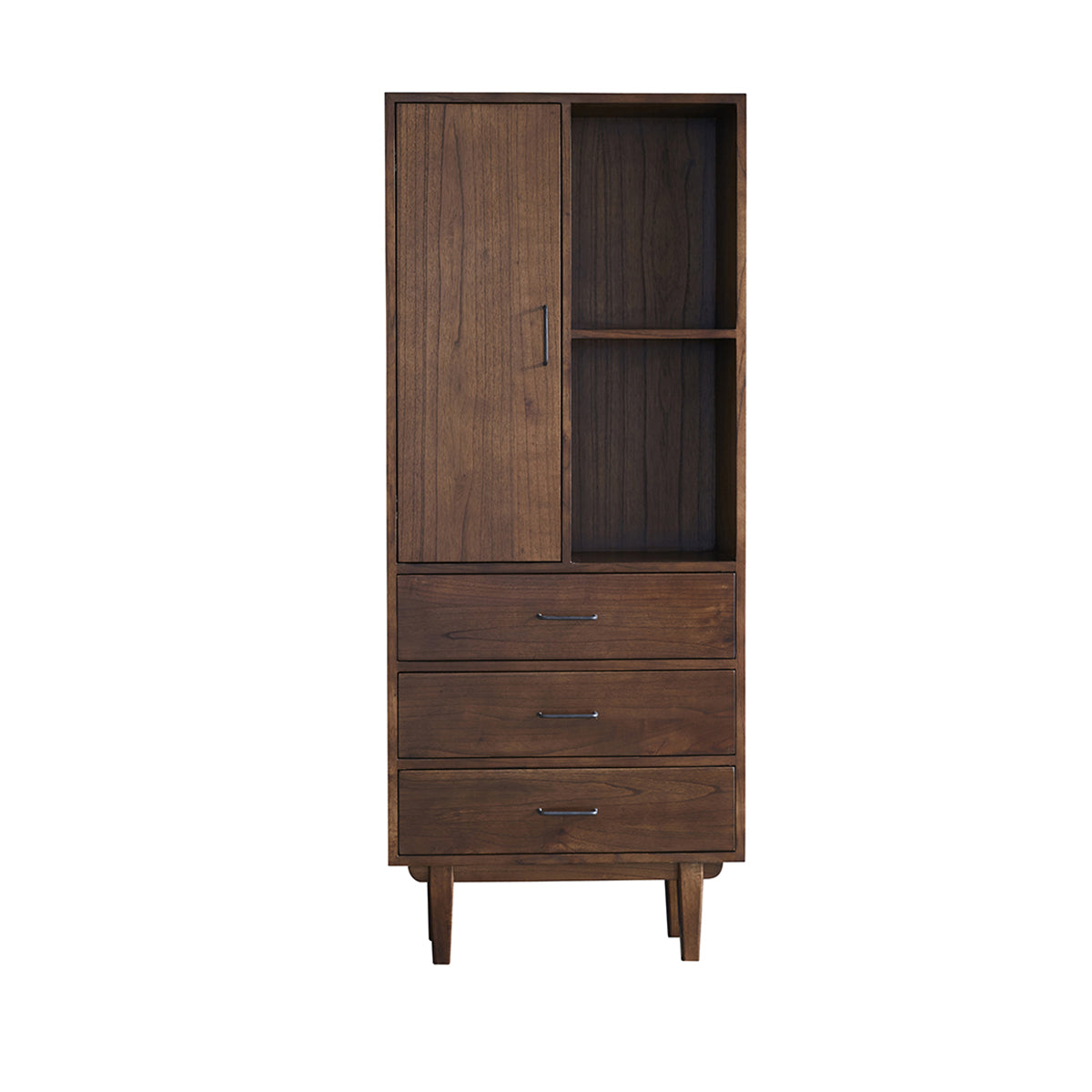 Colonne de salle de bain en mindy 3 tiroirs, 1 porte et 2 niches