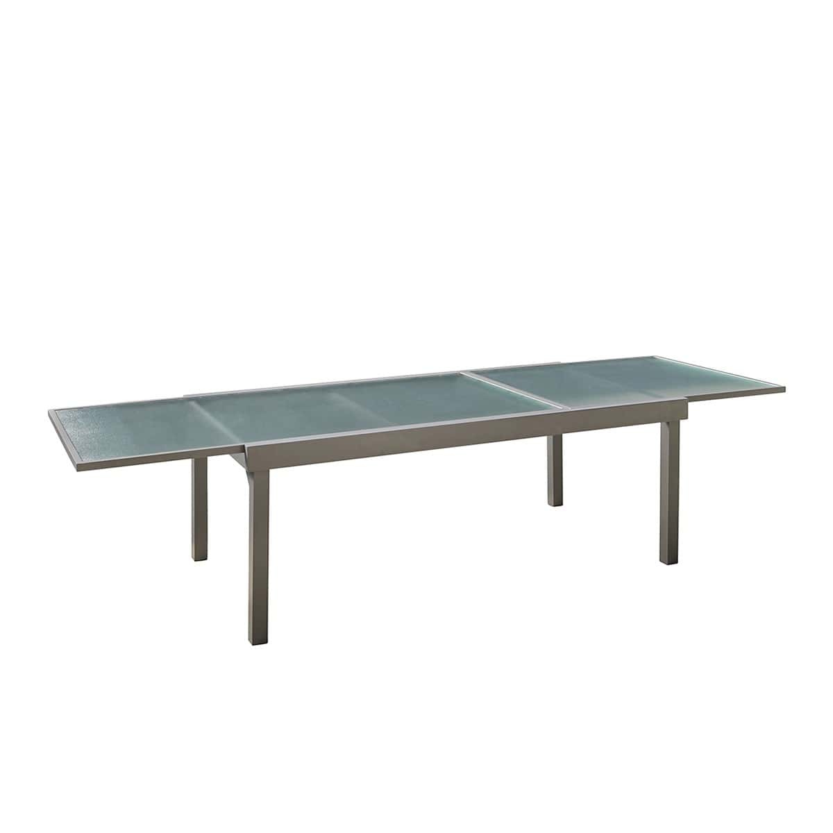 Table de jardin en aluminium extensible gris 8/12 pers.