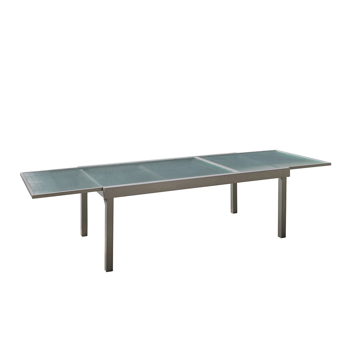 Table de jardin extensible en aluminium gris 8/12 places