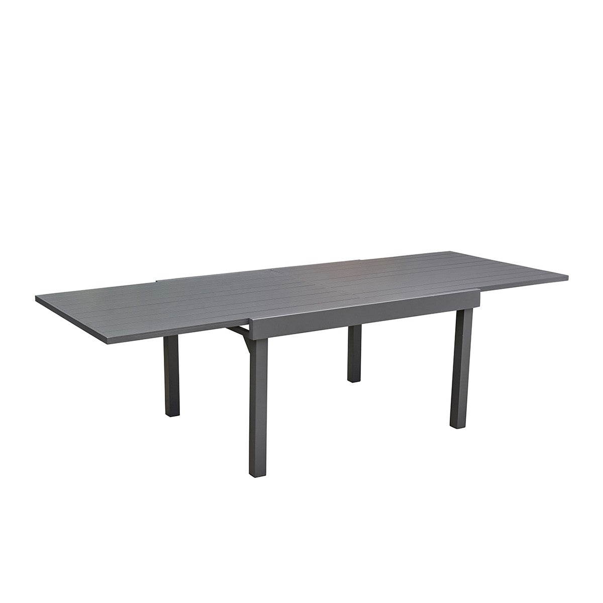 Table de jardin extensible en aluminium gris 6/10 places