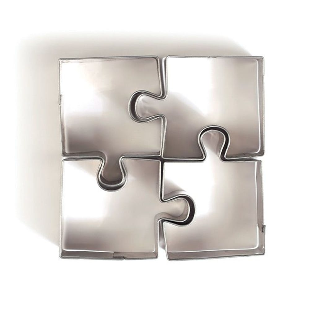 4 mini emporte-pièces puzzle en inox (photo) 4 mini emporte-pièces puzzle en inox