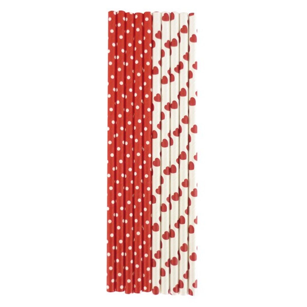 25 pailles rouges en papier (photo) 25 pailles rouges en papier