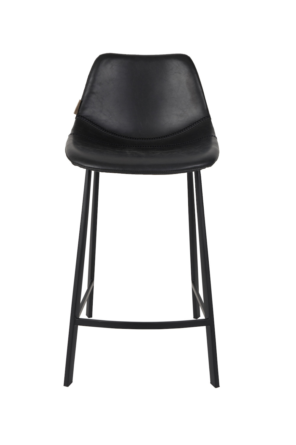 Chaise de comptoir aspect cuir noir