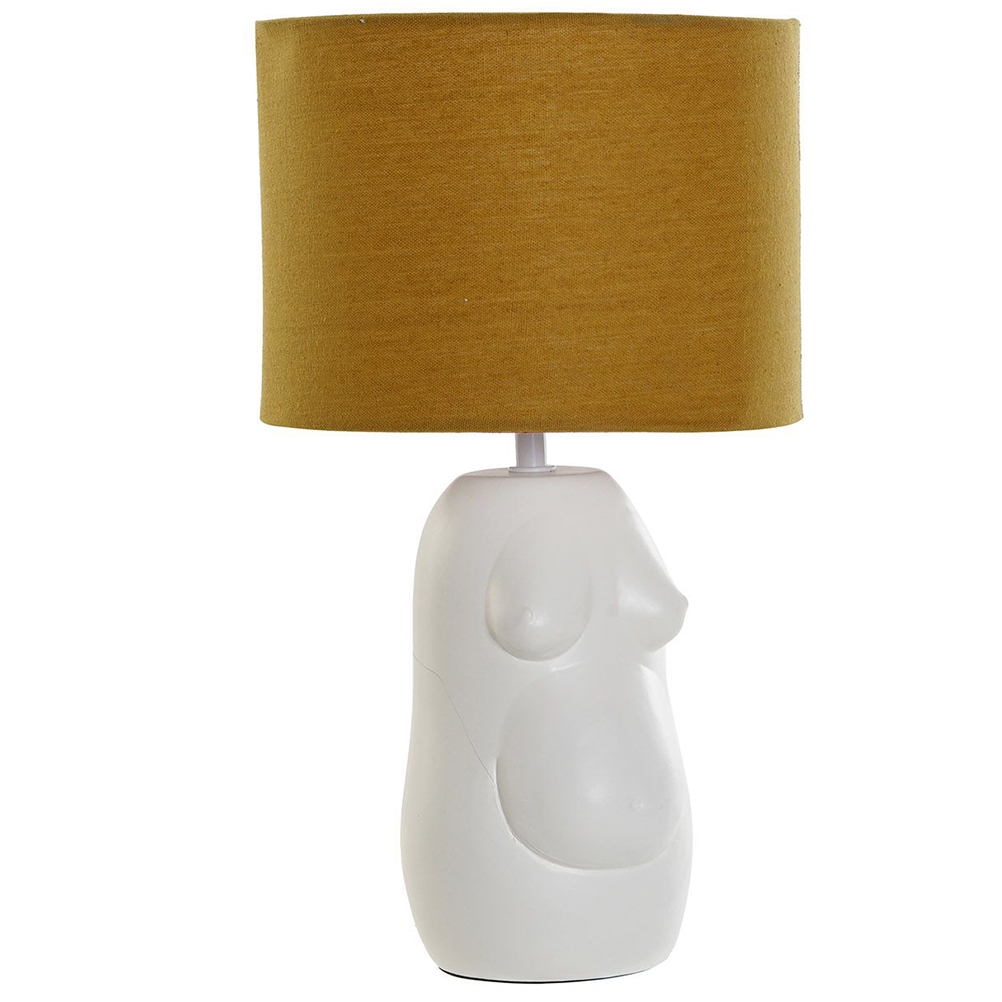 Lampe buste natalité et abat-jour jaune H39cm Lampe buste natalité et abat-jour jaune H39cm